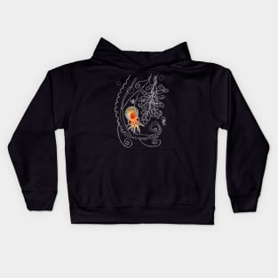 Baby Octopus Doodle - for dark background Kids Hoodie